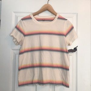 Rainbow stripe Madewell tee